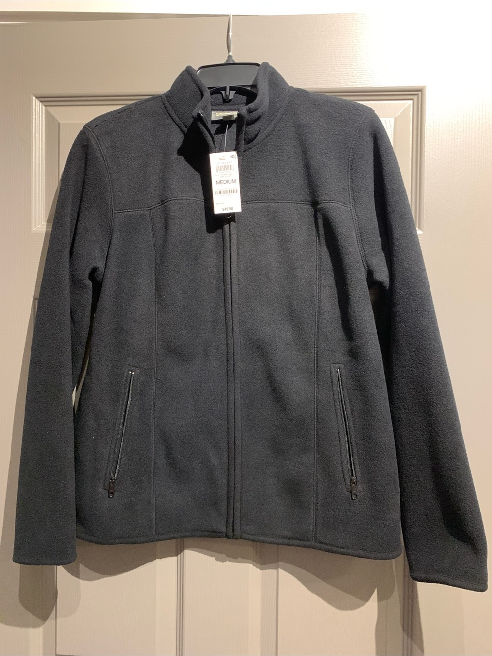 Style & Co. Women's Deep Black Full-Zip Fleece Jacket Size M